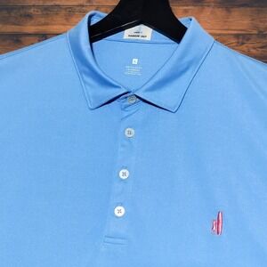 Johnnie O Hangin Out Fairway Polo Shirt Mens XL Malibu Blue Golf Surf Worn Once